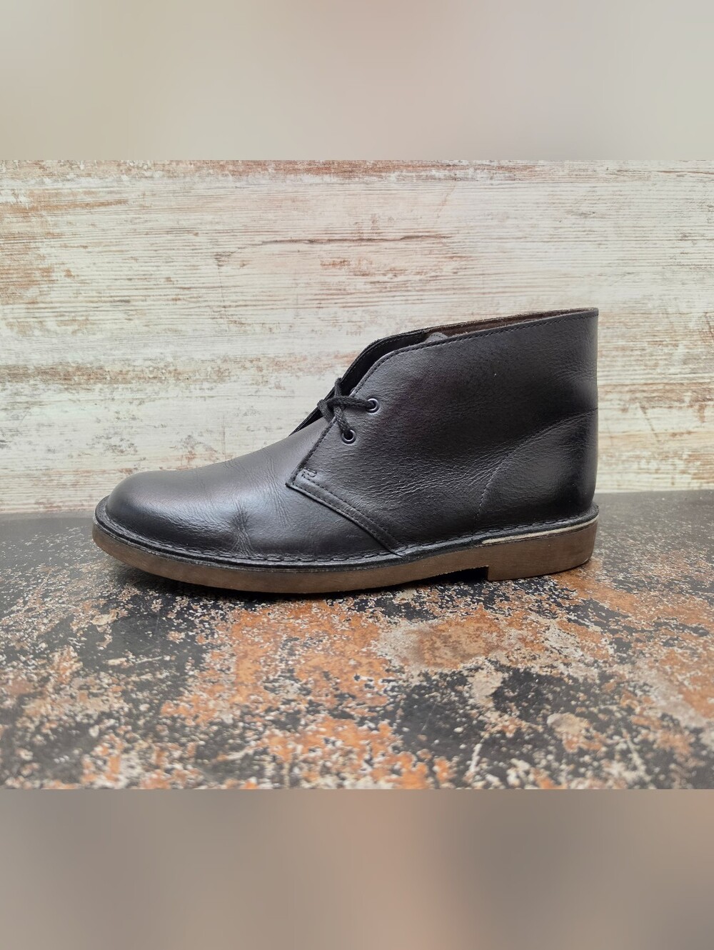 Mens Clarks Desert Boots Sz 10.5 M Used Black Leather Classic Casual
